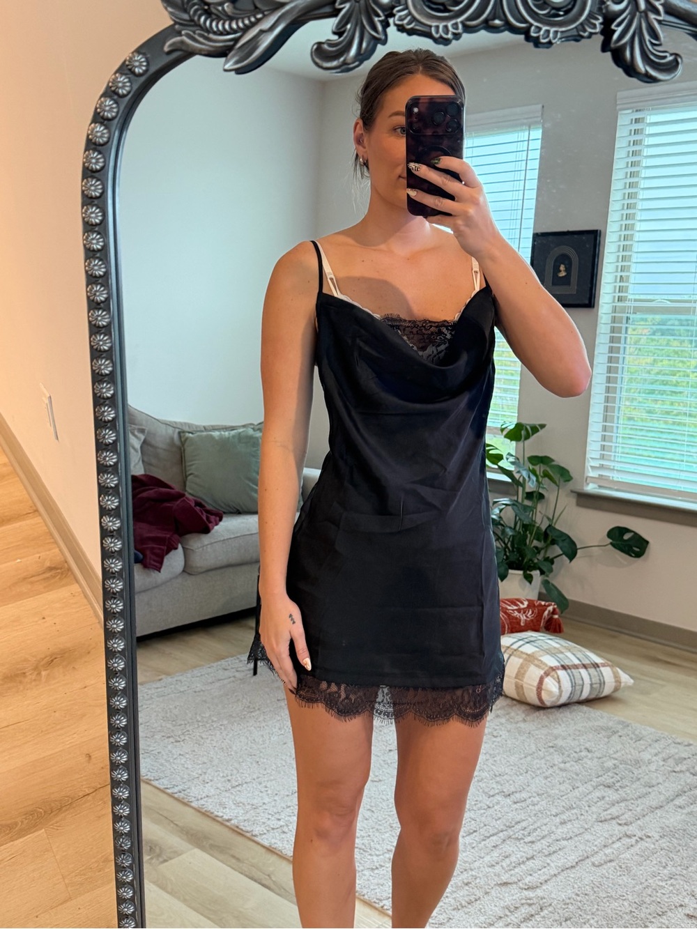 NWT Urban Outfitters Size Medium Lace Front Satin Dress